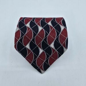 Mens Necktie, Silk, Suit, Formal, Size 58 By 4 Inches, Red And Black Vintage